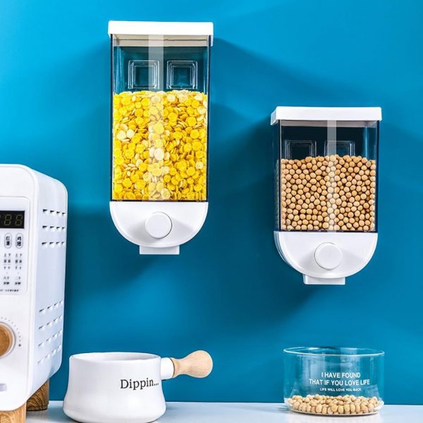Kitchen Food Storage Easy Press Container Cereal Dispenser Durable Mounted T2Y4 